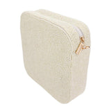 Heart Accented Seed Beaded Square Crossbody Bag - Madeline Love - Flyclothing LLC