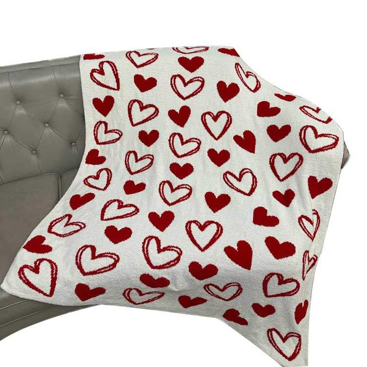 Heart Patterned Reversible Throw Blanket - Madeline Love - Flyclothing LLC
