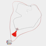 Heart Pendant Necklace With Tassel Set - Madeline Love - Flyclothing LLC