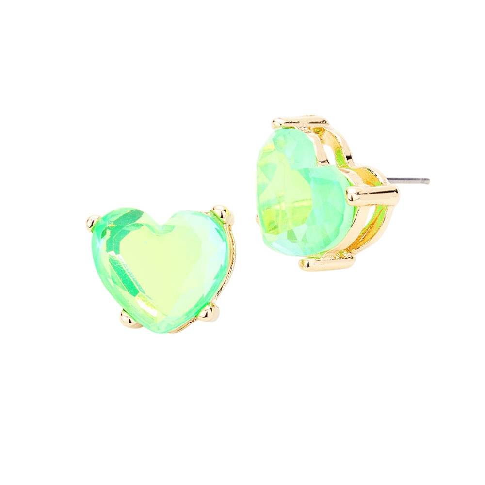 Heart Stone Stud Earrings - Madeline Love - Flyclothing LLC
