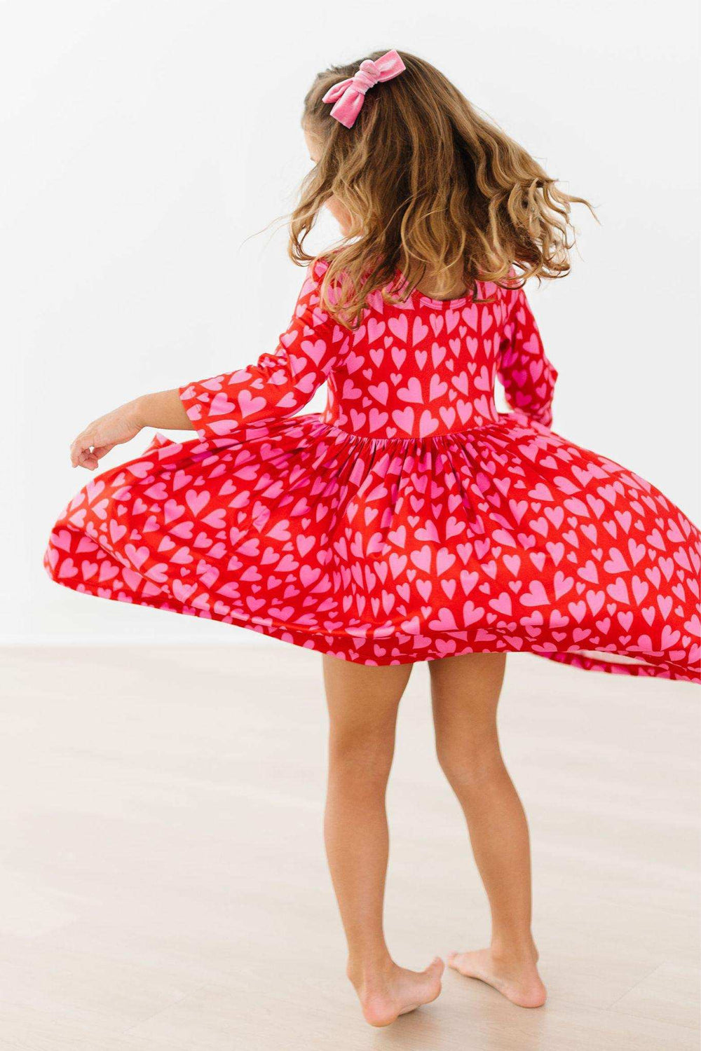Hearts & Hugs 3/4 Sleeve Pocket Twirl Dress - Mila & Rose ® - Flyclothing LLC