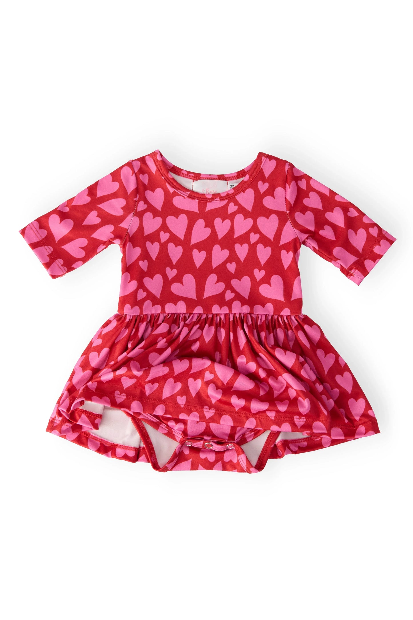 Hearts & Hugs 3/4 Sleeve Twirl Bodysuit - Mila & Rose ® - Flyclothing LLC