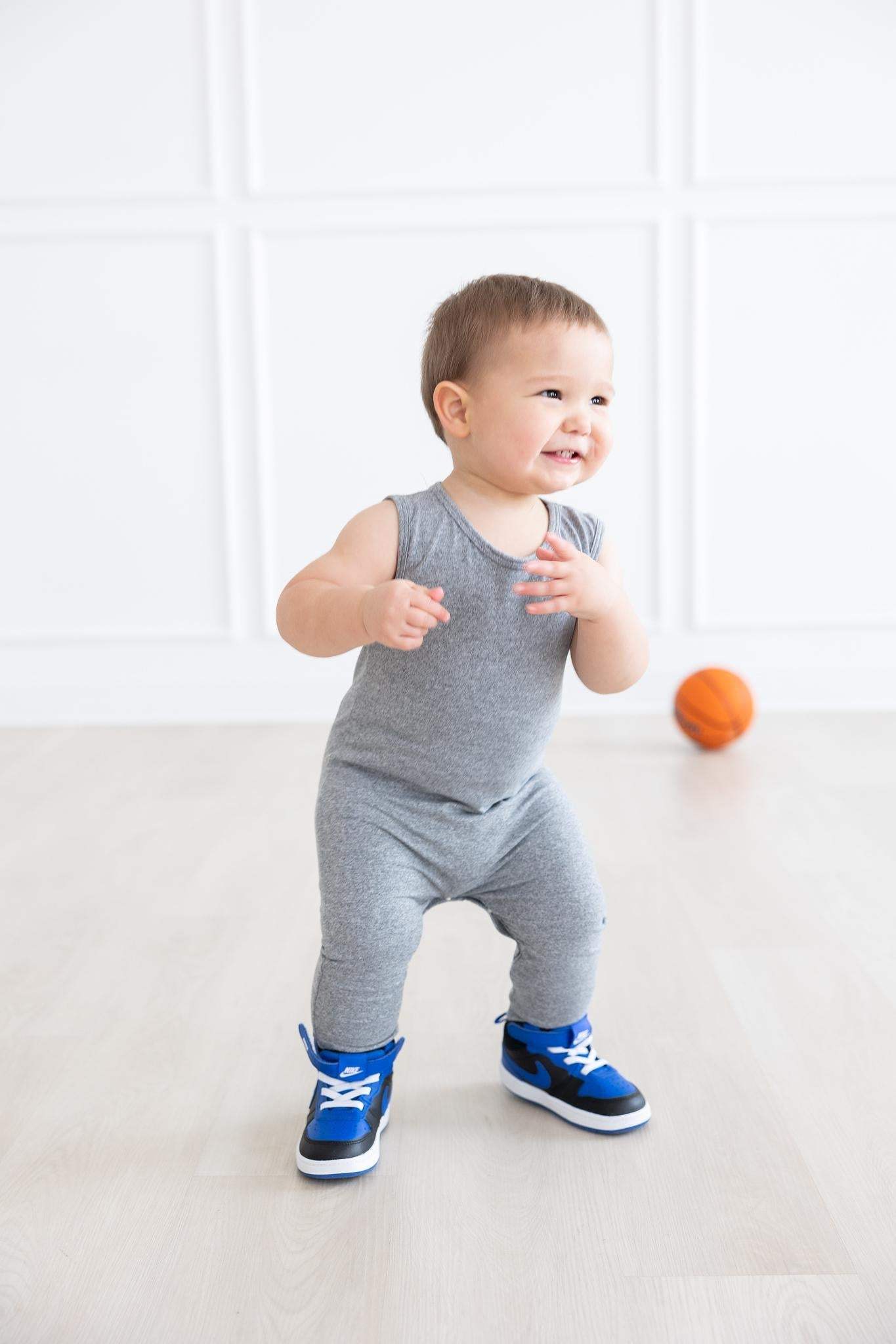 Heather Gray Tank One-Piece Jogger - Mila & Rose ® - Flyclothing LLC