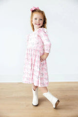 Heirloom Garden 3/4 Sleeve Ruffle Twirl Dress - Mila & Rose ® - Flyclothing LLC