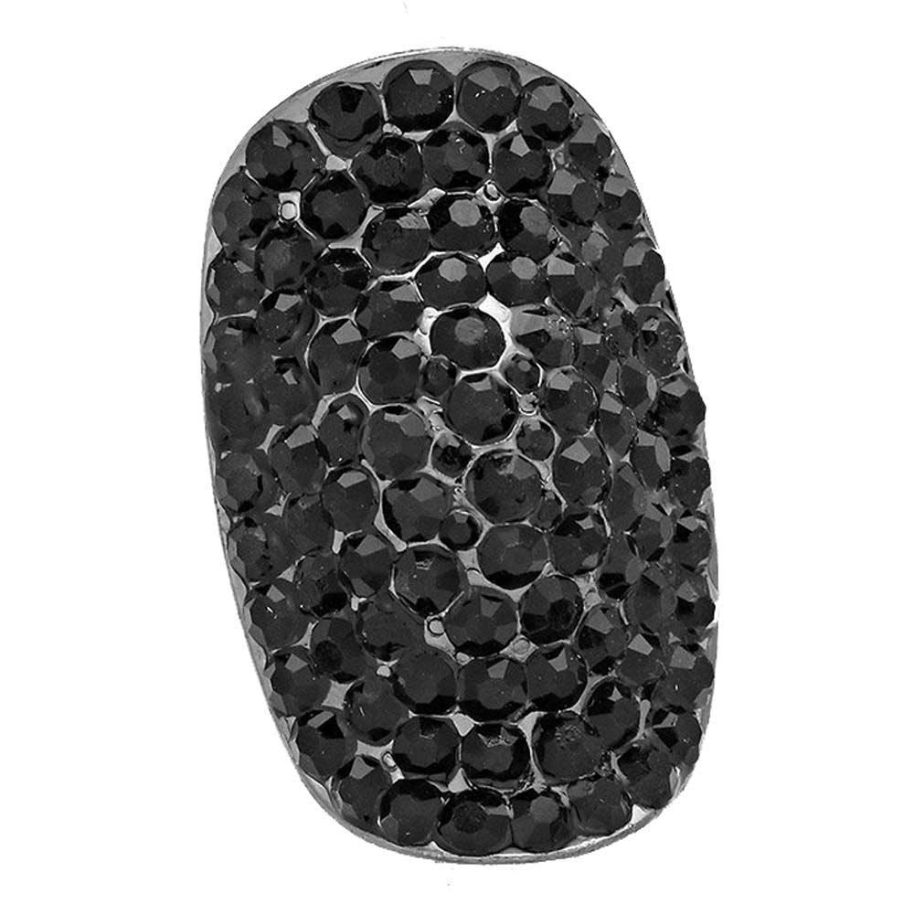 Crystal Rhinestone Pave Stretch Cocktail Ring - Madeline Love - Flyclothing LLC