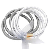 6pcs Faux Leather Tube Bangle Bracelets - Madeline Love - Flyclothing LLC