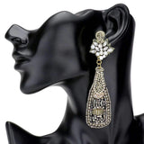 Felt Back Multi Beaded Champagne Dangle Earrings - Madeline Love - Flyclothing LLC