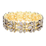 Floral Crystal Stretch Evening Bracelet - Madeline Love - Flyclothing LLC