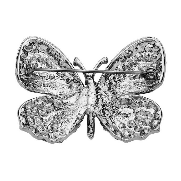 Rhinestone Pave Butterfly Pin Brooch - Madeline Love - Flyclothing LLC