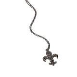 Stone Paved Fleur de Lis Pendant Necklace - Madeline Love - Flyclothing LLC
