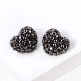 Crystal Pave Heart Stud Earrings - Madeline Love - Flyclothing LLC
