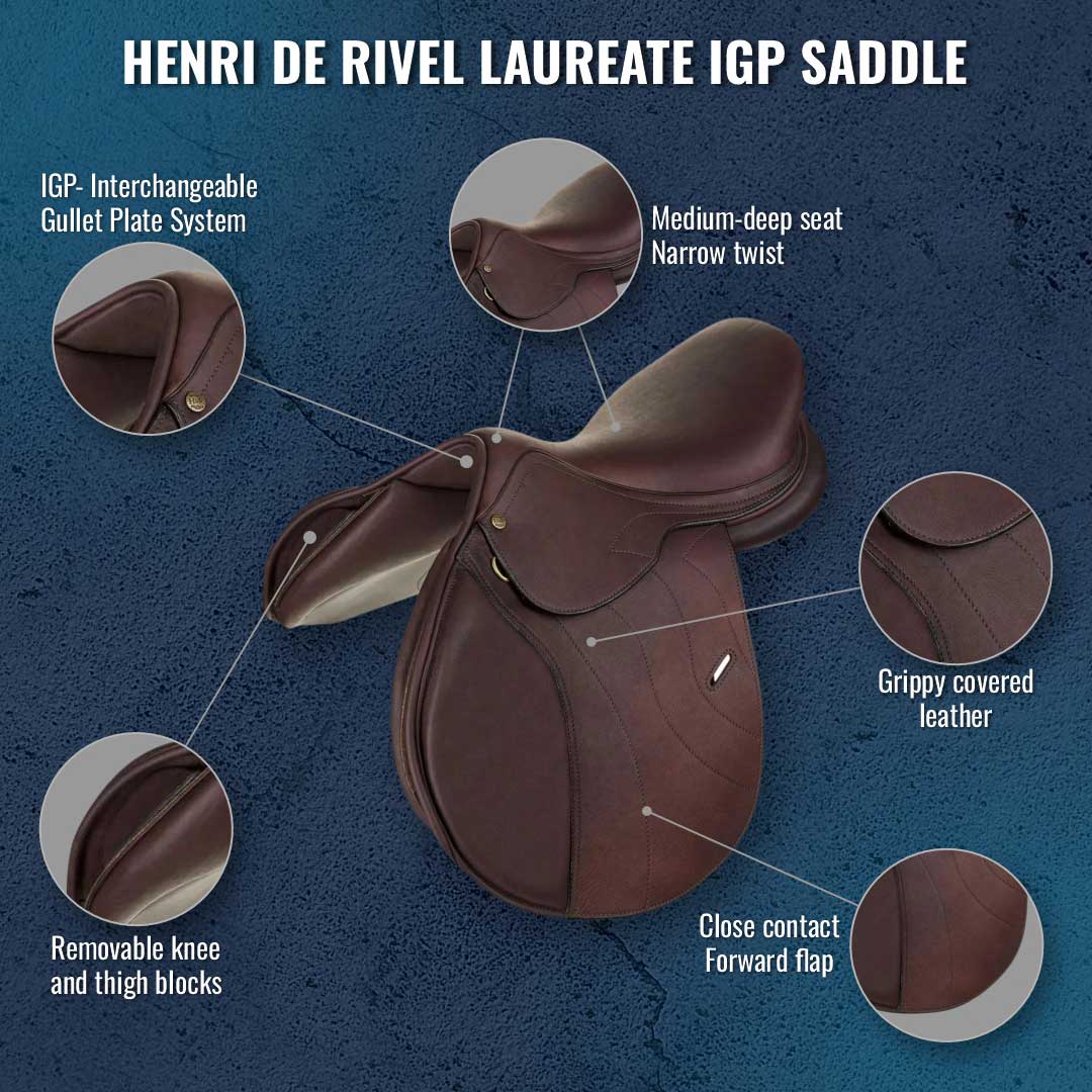 Henri De Rivel Laureate Leather IGP Saddle - Breeches.com - Flyclothing LLC