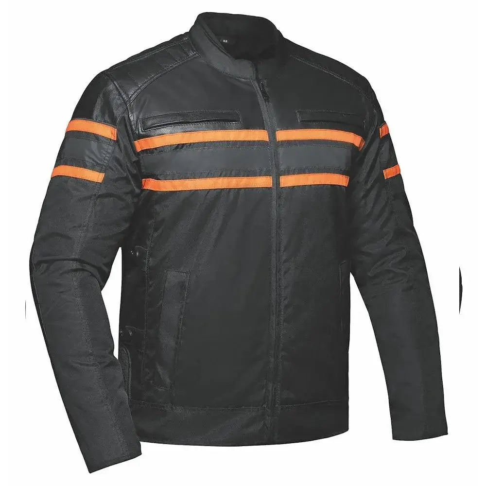 Heritage - Mens Orange Textile Jacket - Unik Just for Bikers - Flyclothing LLC