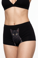 The Hex Appeal | Black Cat Modal Boyshort Underwear