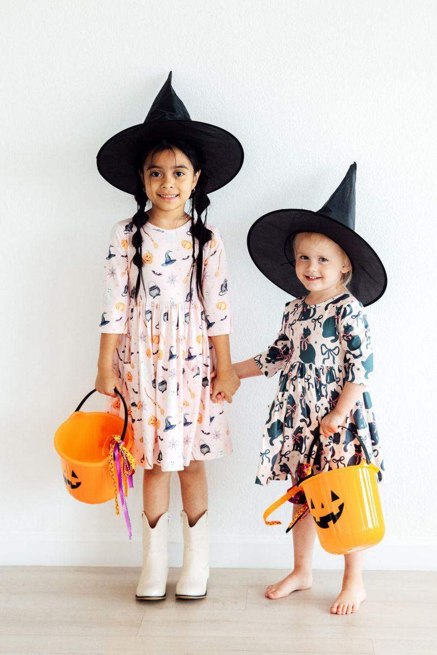 Hey Boo 3/4 Sleeve Pocket Twirl Dress - Mila & Rose ® - Flyclothing LLC