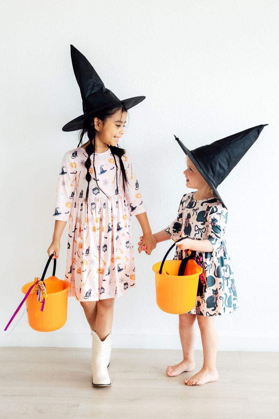 Hey Boo 3/4 Sleeve Pocket Twirl Dress - Mila & Rose ® - Flyclothing LLC