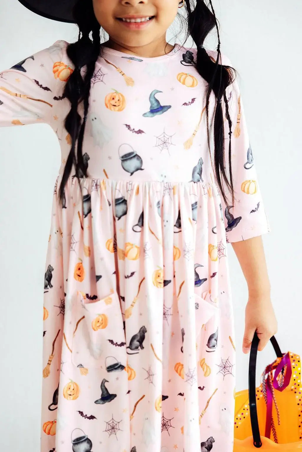 Hey Boo 3/4 Sleeve Pocket Twirl Dress - Mila & Rose ® - Flyclothing LLC