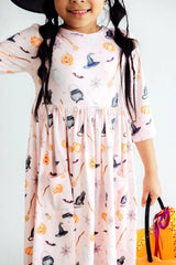 Hey Boo 3/4 Sleeve Pocket Twirl Dress - Mila & Rose ® - Flyclothing LLC