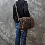 Dublin Leather Backpack Briefcase 2-in-1 - Classy Leather Bags - Flyclothing LLC