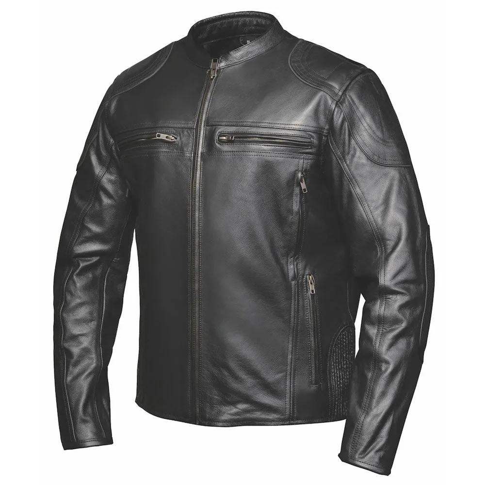 Highwayman - Men's Premium Leather Motorcycle Jacket - Unik Just for Bikers - Flyclothing LLC