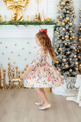 Holly Jolly Christmas 3/4 Sleeve Pocket Twirl Dress - Mila & Rose ® - Flyclothing LLC