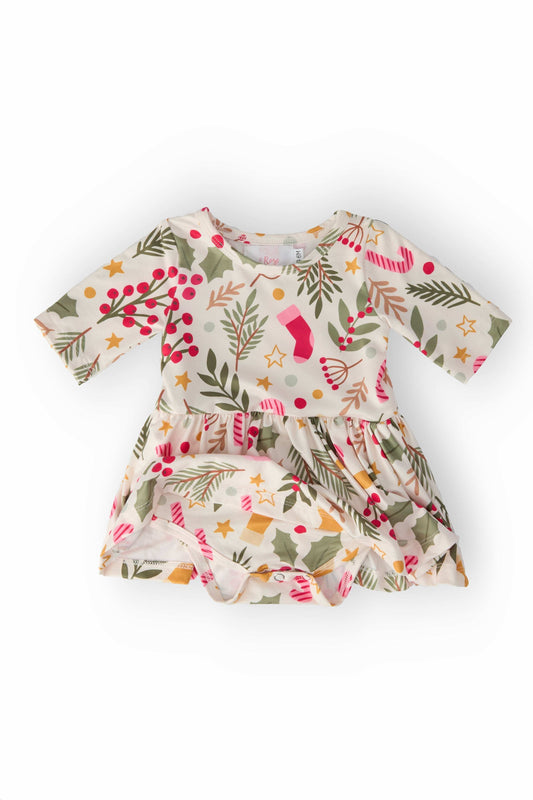 Holly Jolly Christmas 3/4 Sleeve Twirl Bodysuit - Mila & Rose ® - Flyclothing LLC