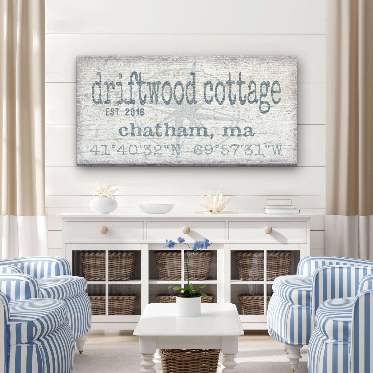 Personalized Home Name Coordinates Canvas Sign - Off The Square Designs - Flyclothing LLC