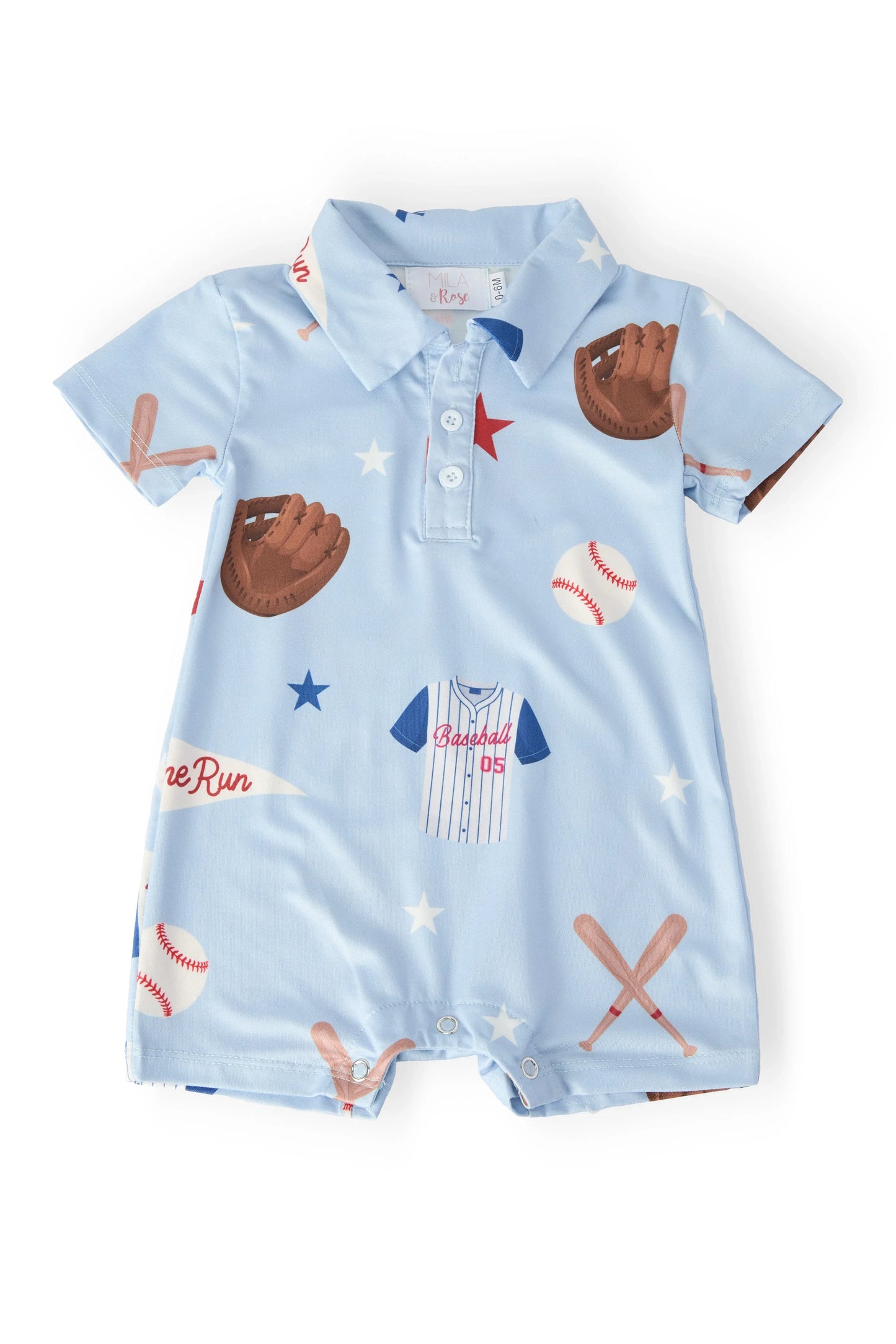 Home Run Polo Shorty One-Piece - Mila & Rose ® - Flyclothing LLC