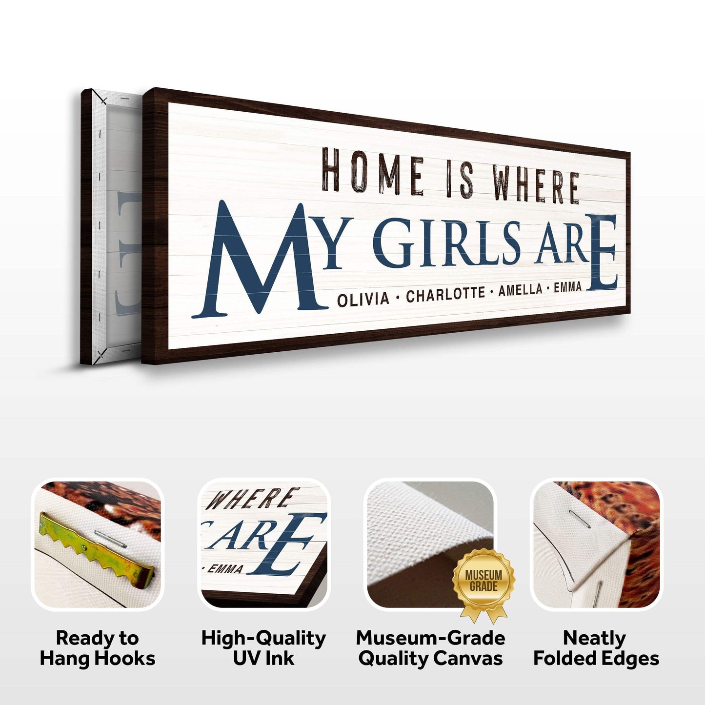 Home Is Where My Girls Are Sign III - Tailored Canvases - Flyclothing LLC