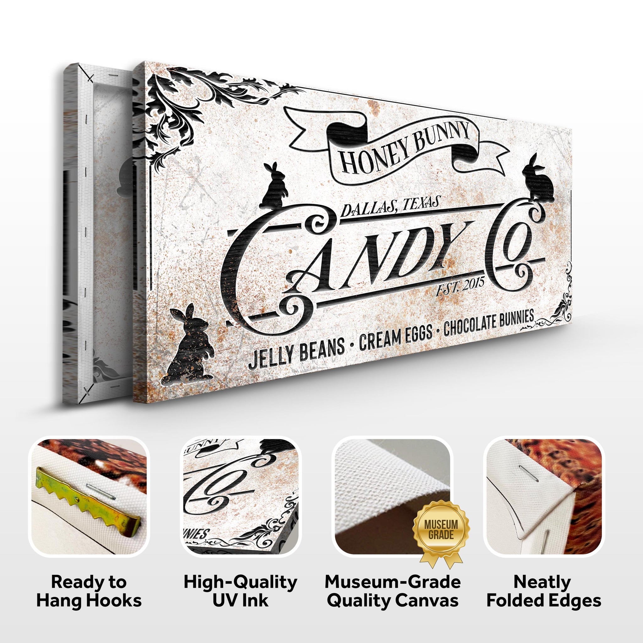 Honey Bunny Candy Company Sign - Tailored Canvases - Flyclothing LLC