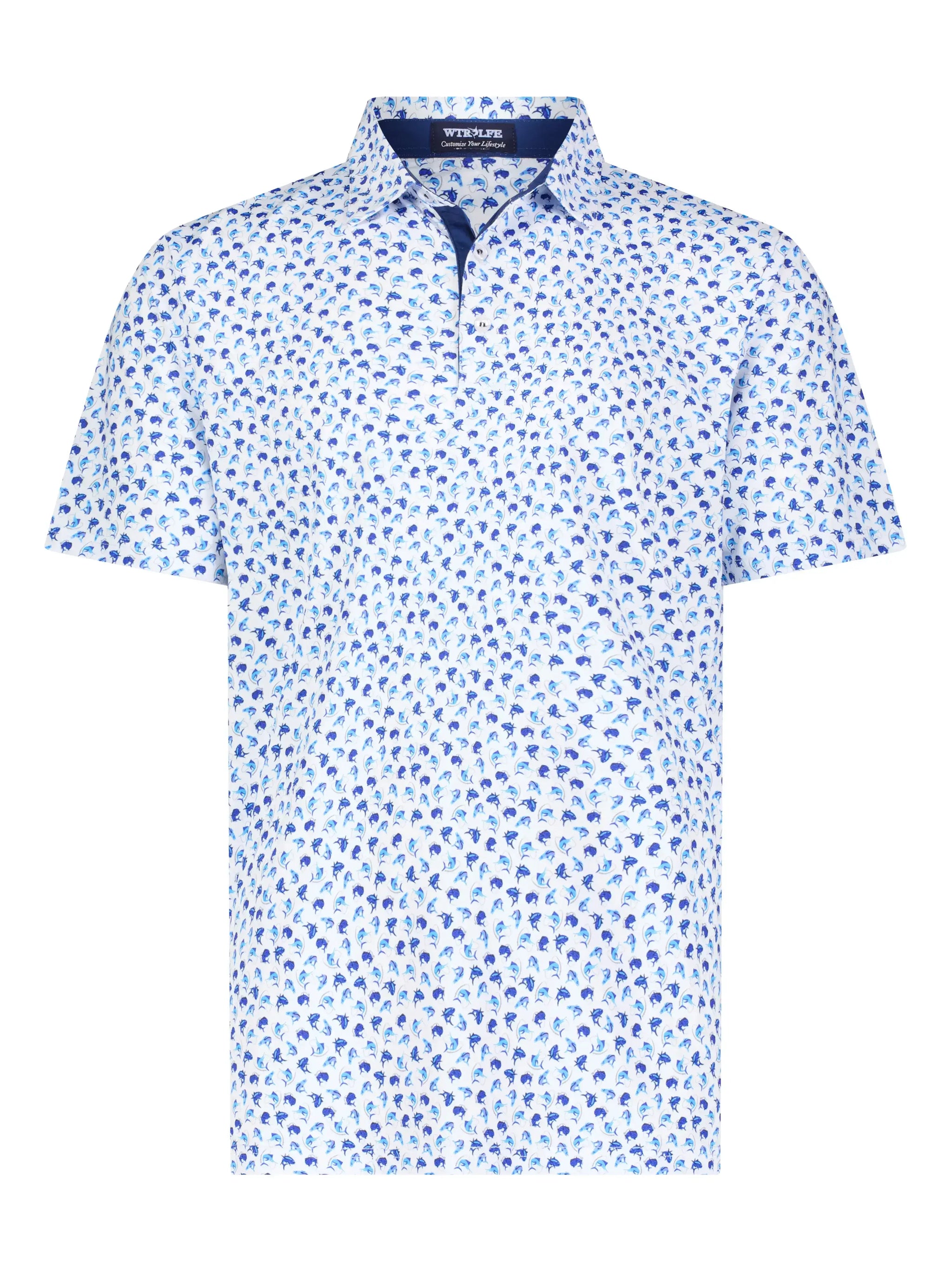 Hooked Up Performance Polo - White Water Life - Flyclothing LLC