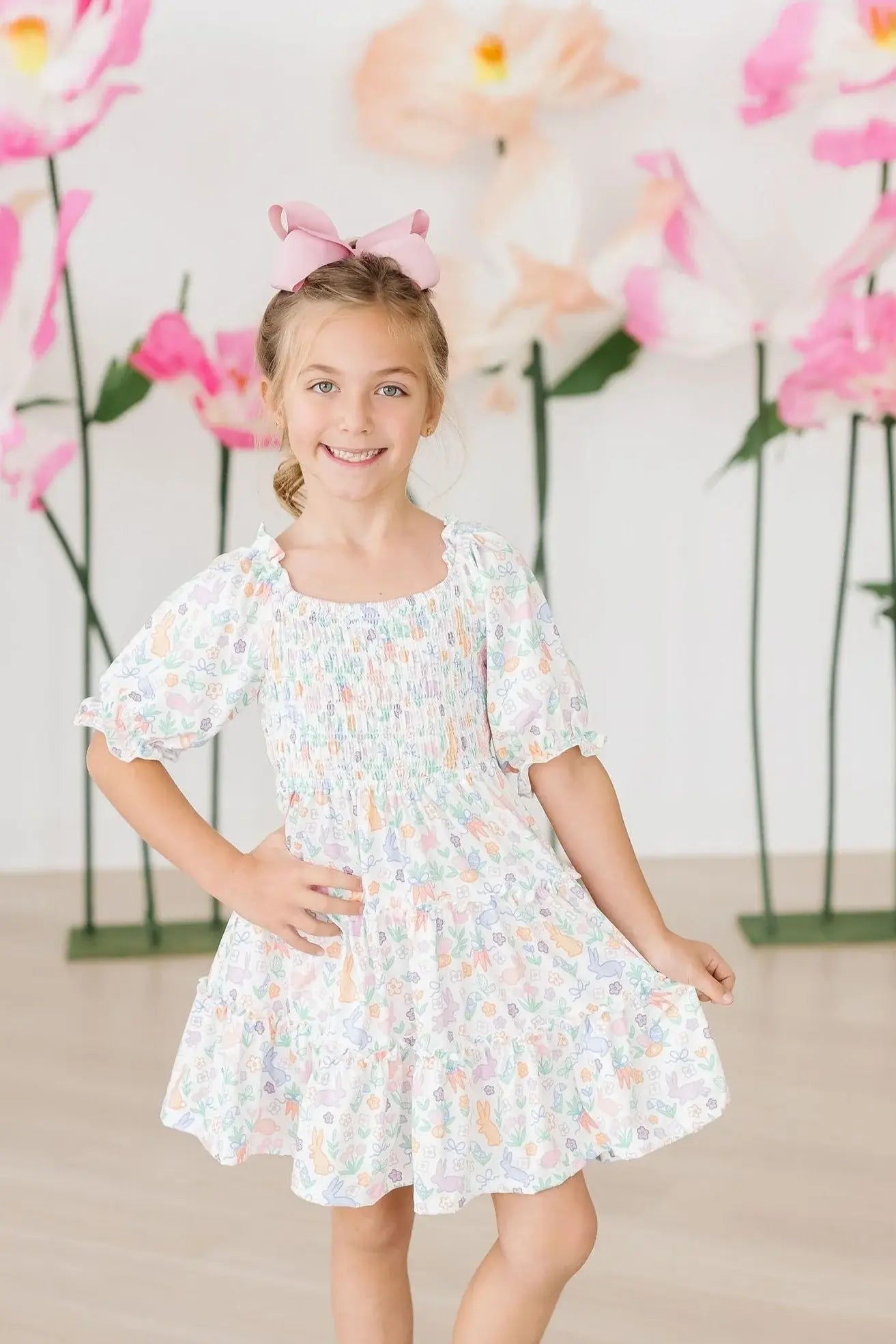 Hoppy Easter Smocked Ruffle Dress - Mila & Rose ® - Flyclothing LLC
