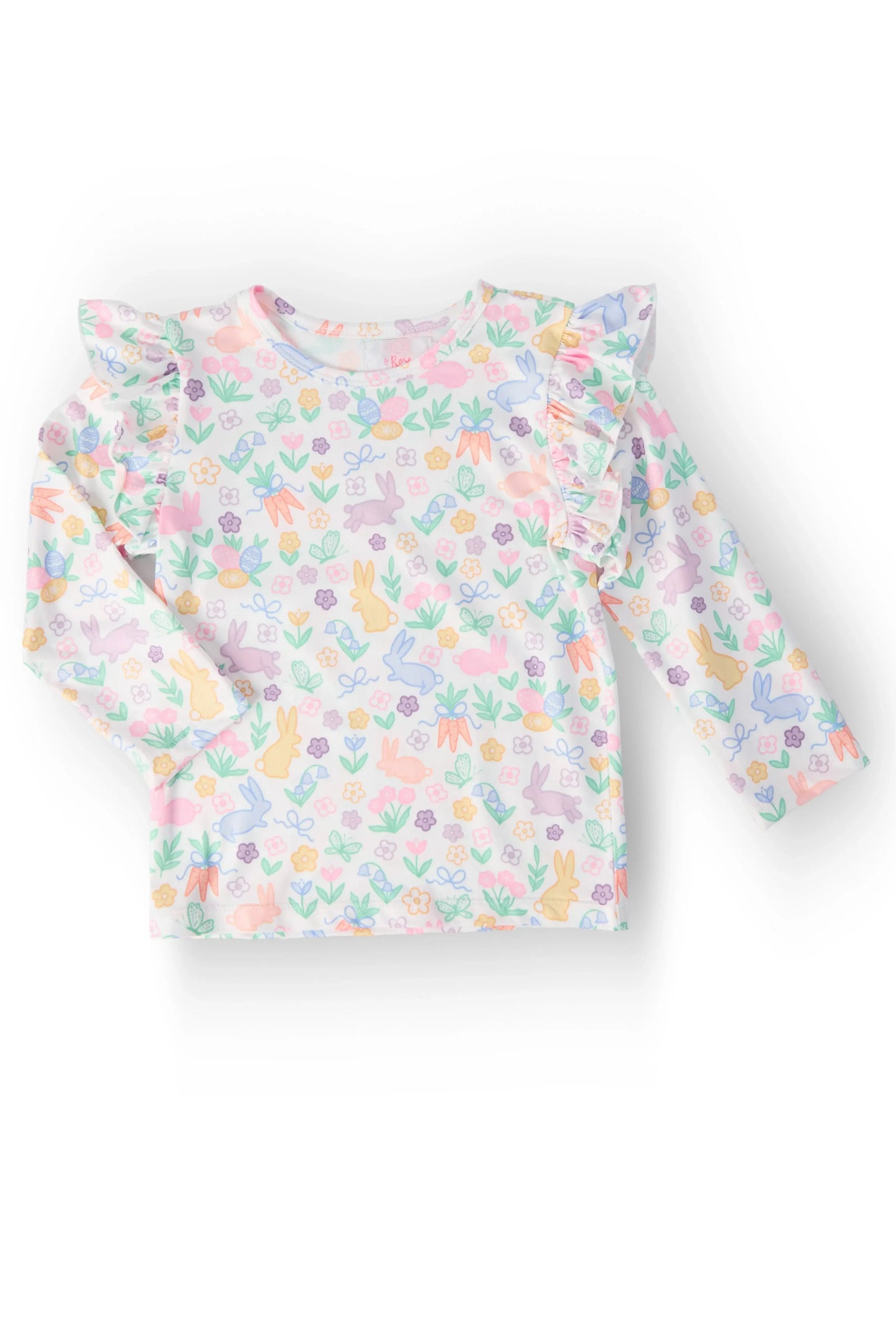 Hoppy Easter L/S Ruffle Tee - Mila & Rose ® - Flyclothing LLC