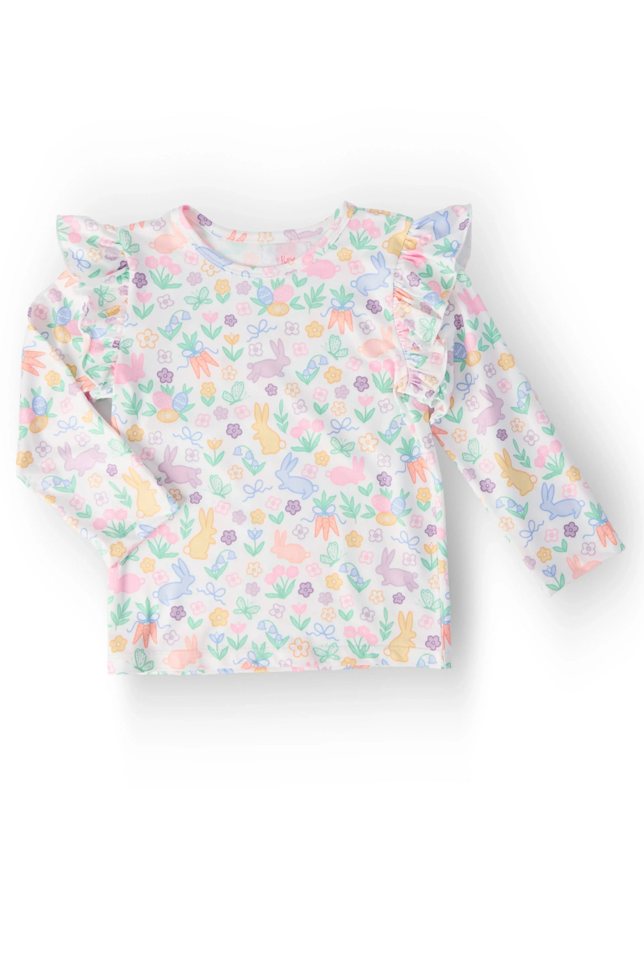 Hoppy Easter L/S Ruffle Tee - Mila & Rose ® - Flyclothing LLC