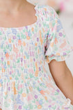 Hoppy Easter Smocked Ruffle Dress