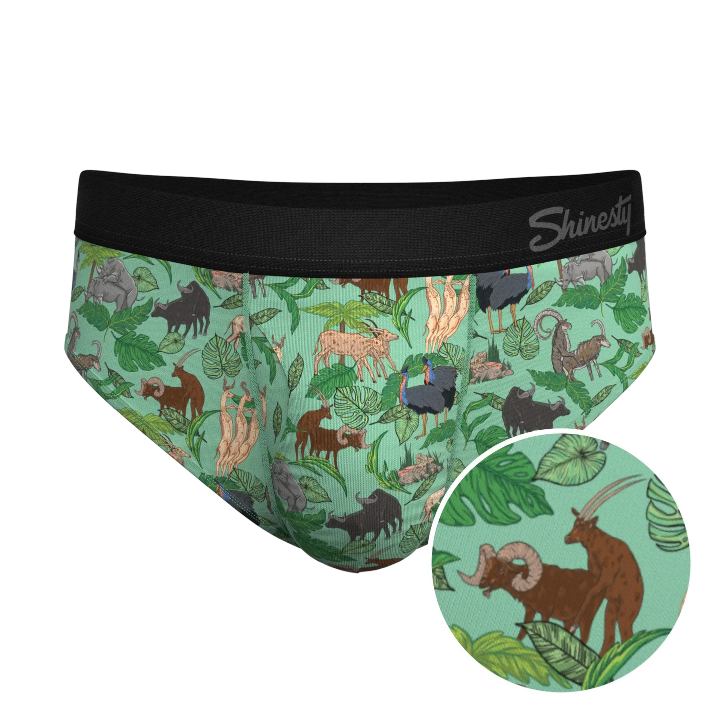 The Hornography | Tropical Animals Ball Hammock® Pouch Underwear Briefs - Shinesty - Flyclothing LLC