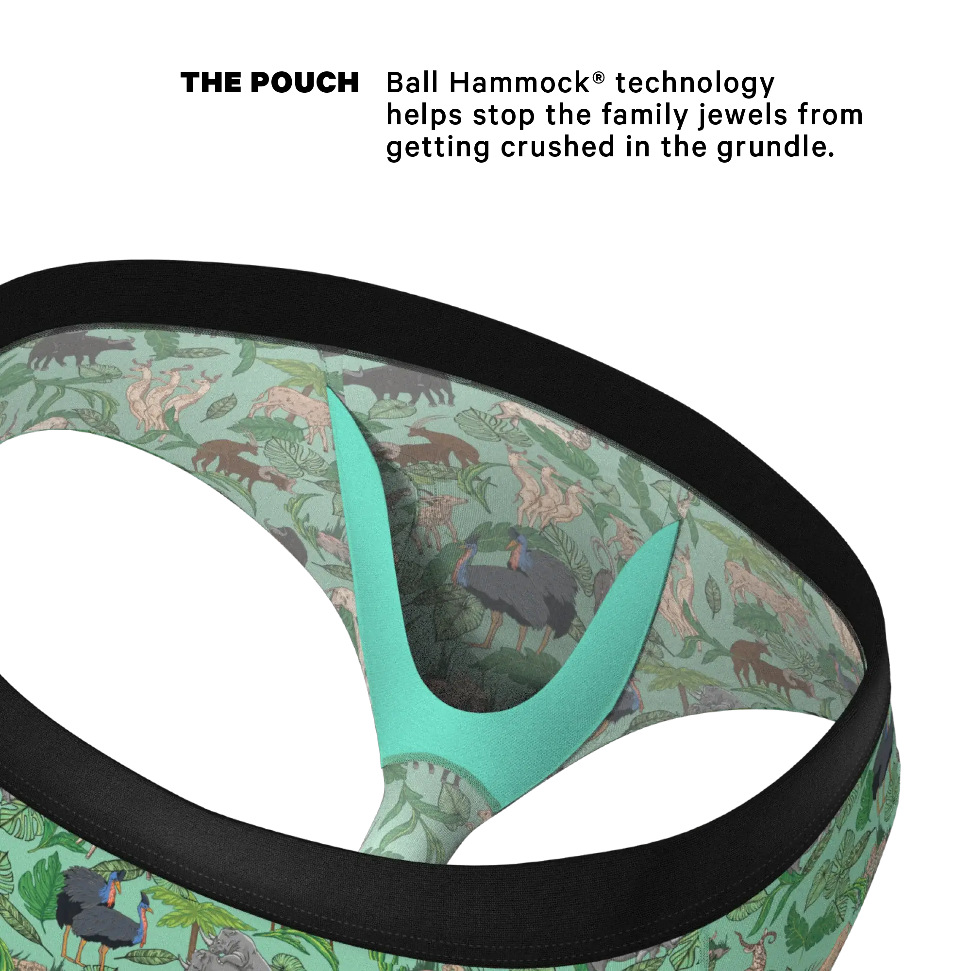 The Hornography | Tropical Animals Ball Hammock® Pouch Underwear Briefs - Shinesty - Flyclothing LLC