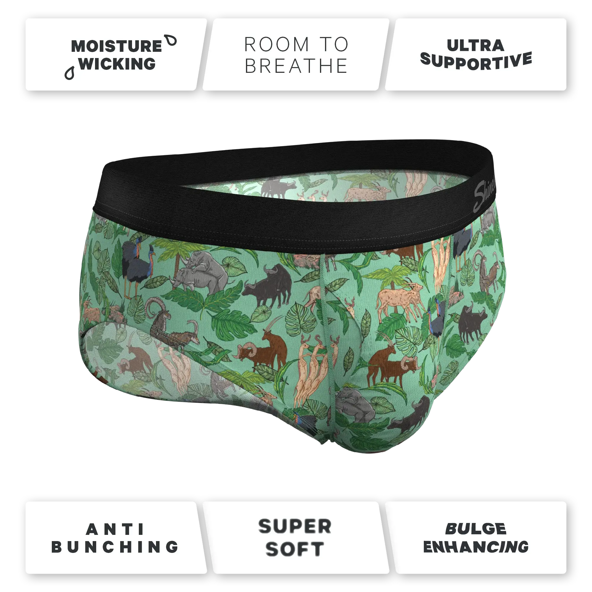 The Hornography | Tropical Animals Ball Hammock® Pouch Underwear Briefs - Shinesty - Flyclothing LLC