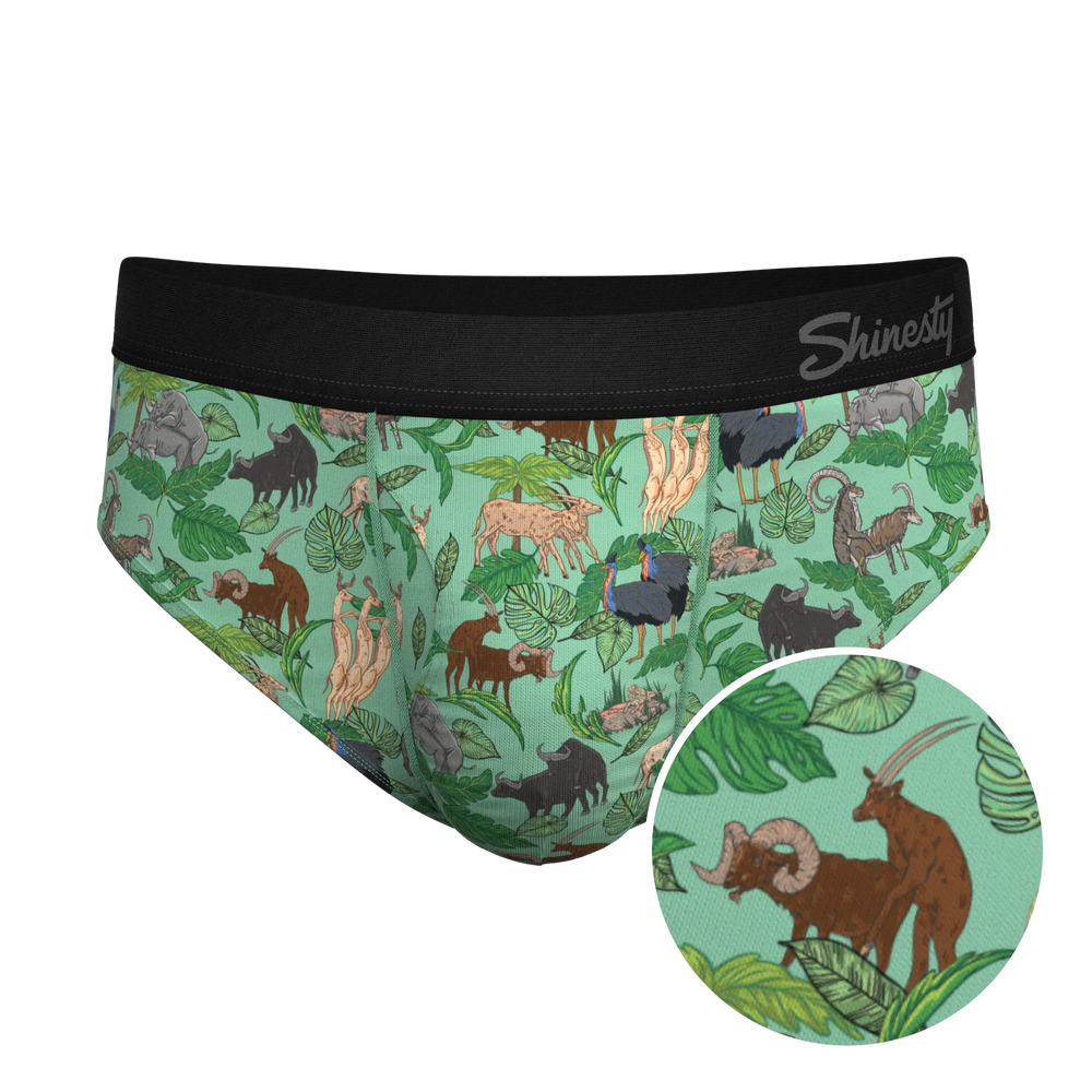 The Hornography | Tropical Animals Ball Hammock® Pouch Underwear Briefs - Shinesty - Flyclothing LLC