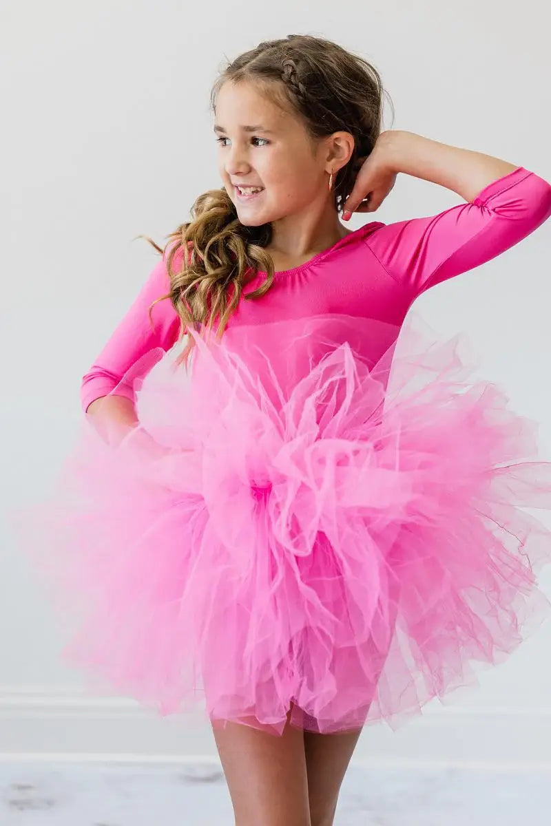 Hot Pink 3/4 Tutu Leotard - Mila & Rose ® - Flyclothing LLC