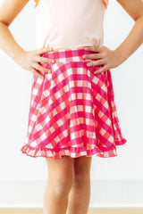 Hot Pink Gingham Ruffle Twirl Skort - Mila & Rose ® - Flyclothing LLC