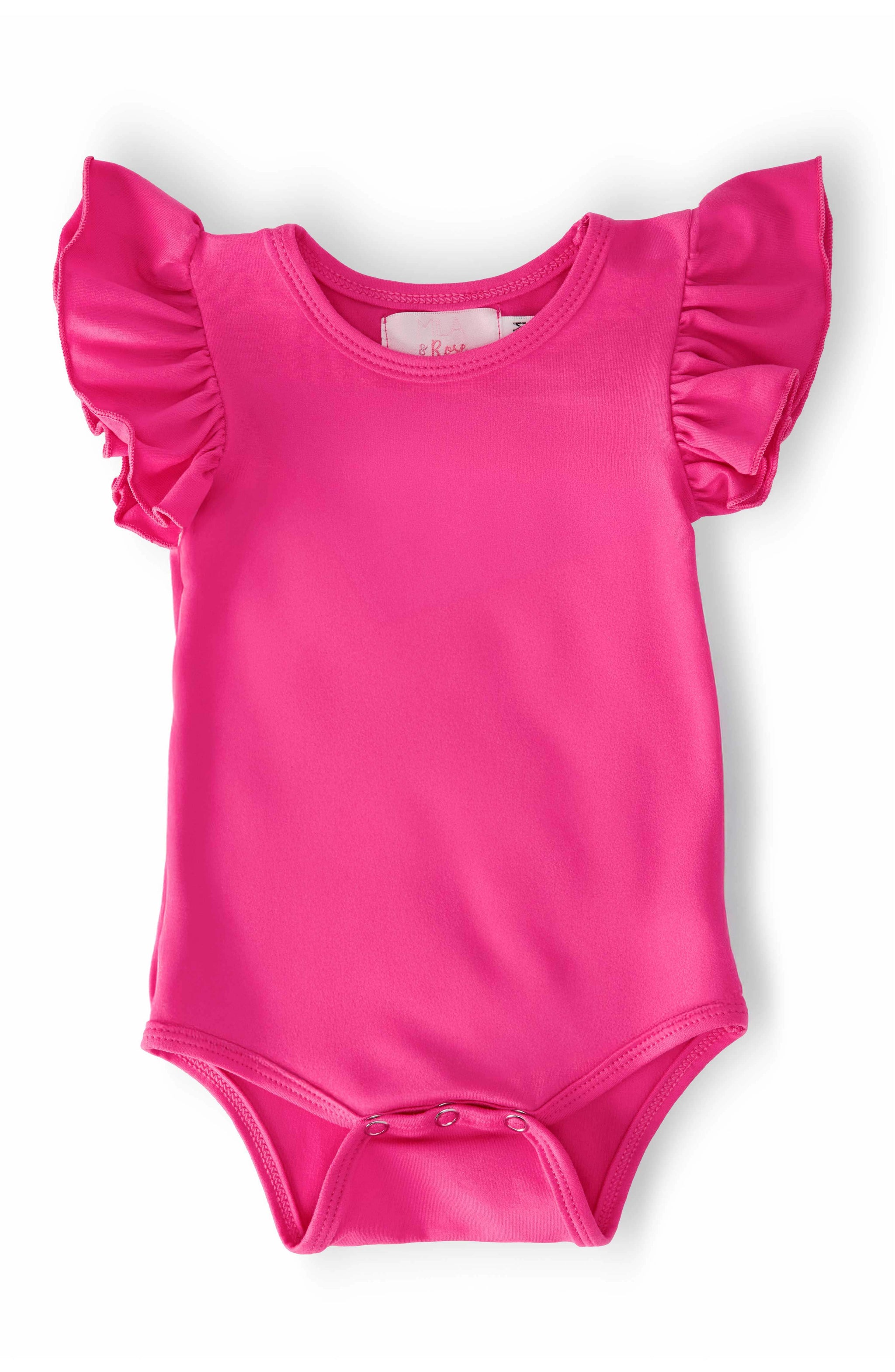 Hot Pink S/S Flutter Bodysuit - Mila & Rose ® - Flyclothing LLC