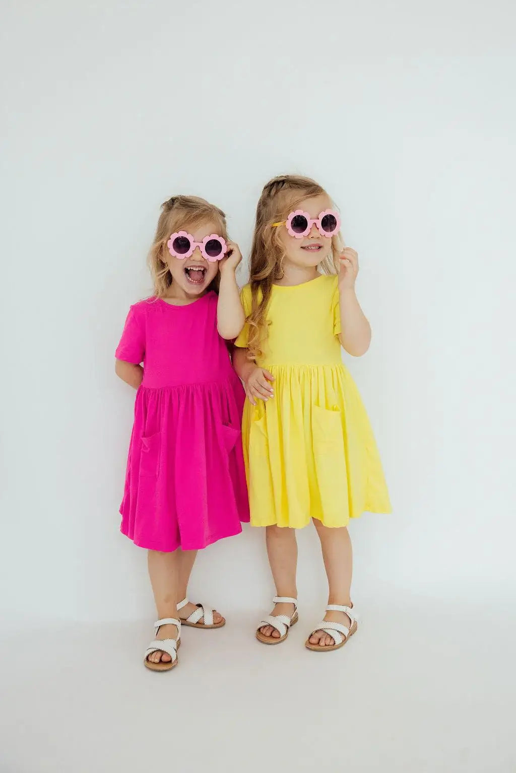 Yellow S/S Pocket Twirl Dress - Mila & Rose ® - Flyclothing LLC