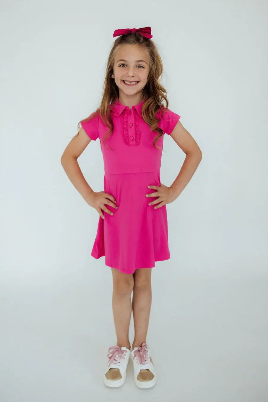 Hot Pink S/S Polo Dress - Mila & Rose ® - Flyclothing LLC