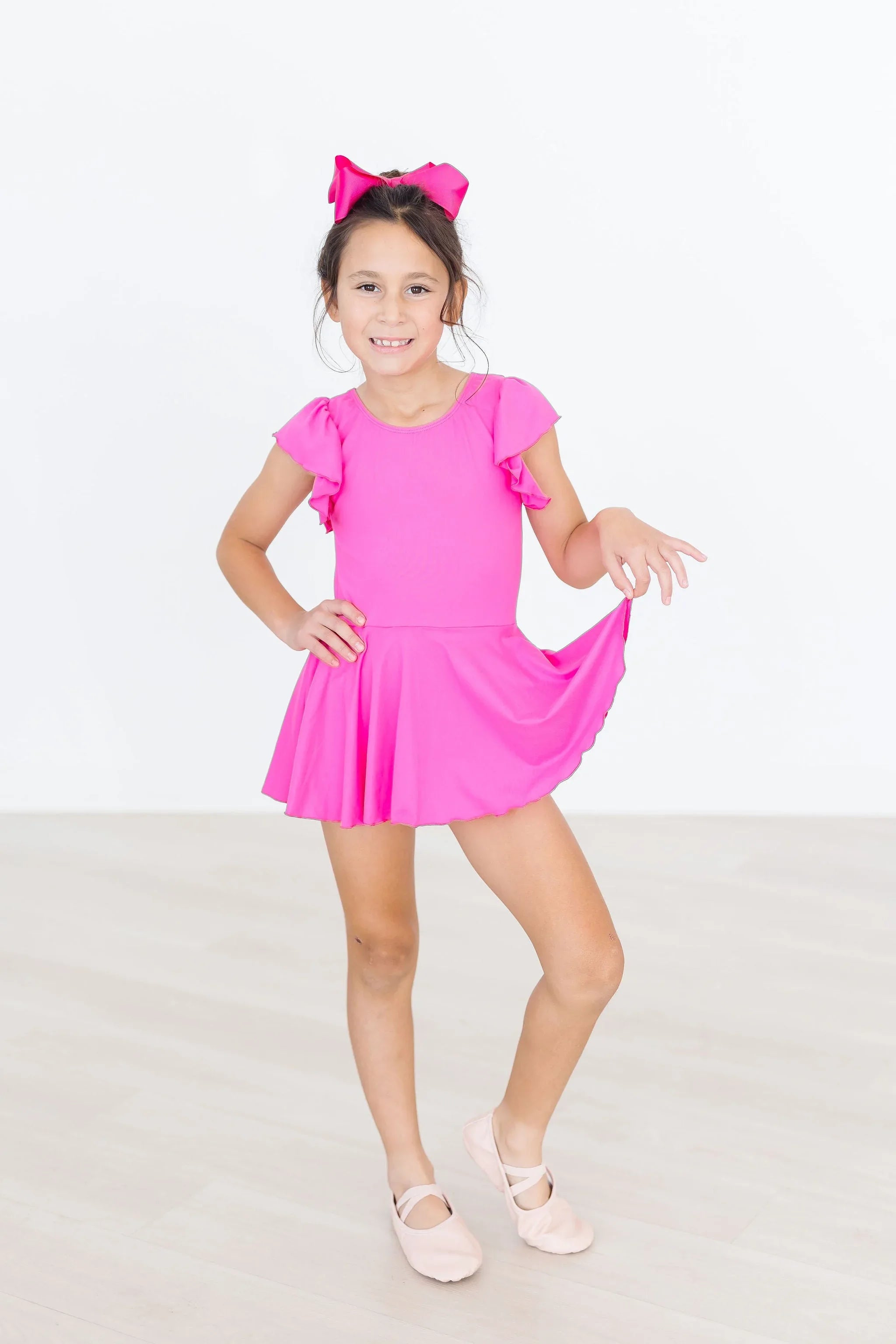Hot Pink S/S Twirl Leotard - Mila & Rose ® - Flyclothing LLC