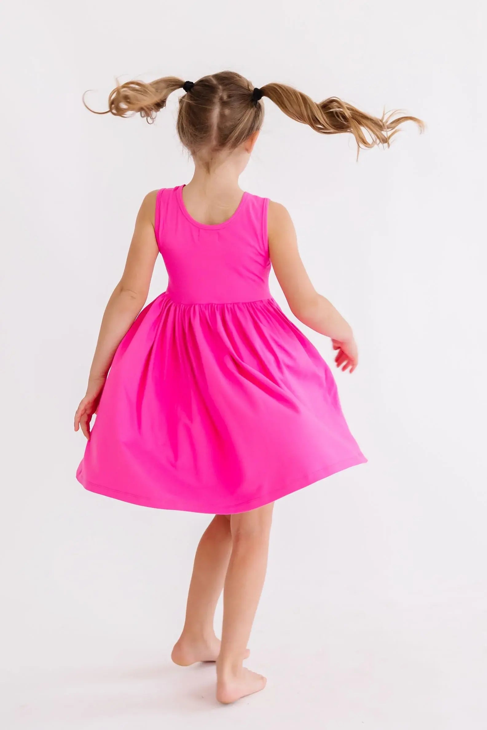 Hot Pink Tank Pocket Twirl Dress - Mila & Rose ® - Flyclothing LLC