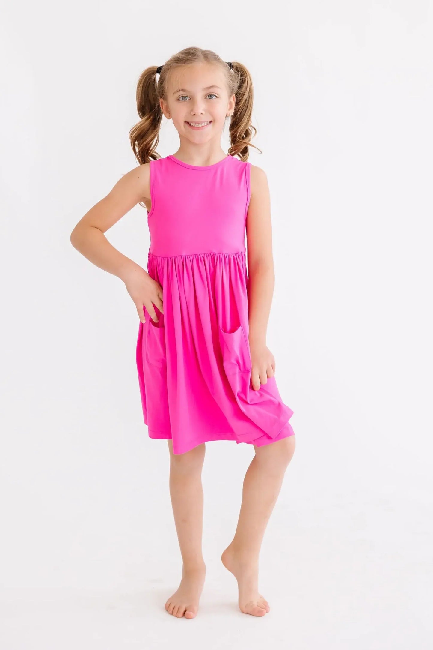 Hot Pink Tank Pocket Twirl Dress - Mila & Rose ® - Flyclothing LLC