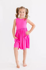 Hot Pink Tank Pocket Twirl Dress - Mila & Rose ® - Flyclothing LLC