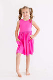 Hot Pink Tank Pocket Twirl Dress - Mila & Rose ® - Flyclothing LLC