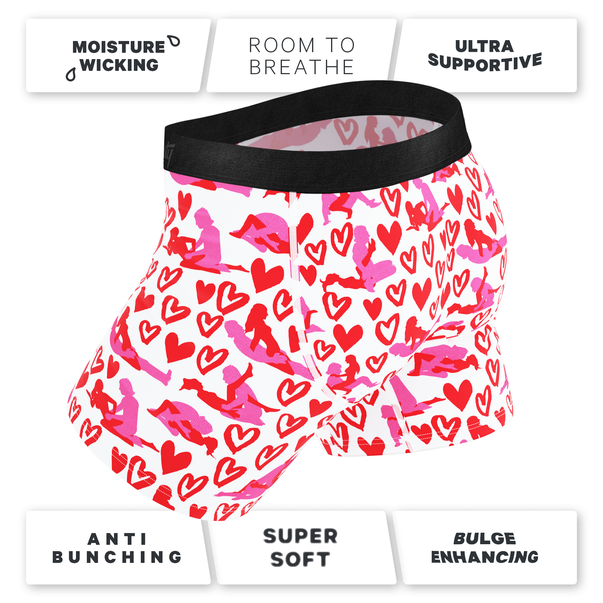 The Hot-Blooded Handbook | Valentines Ball Hammock® Pouch Underwear With Fly - Shinesty